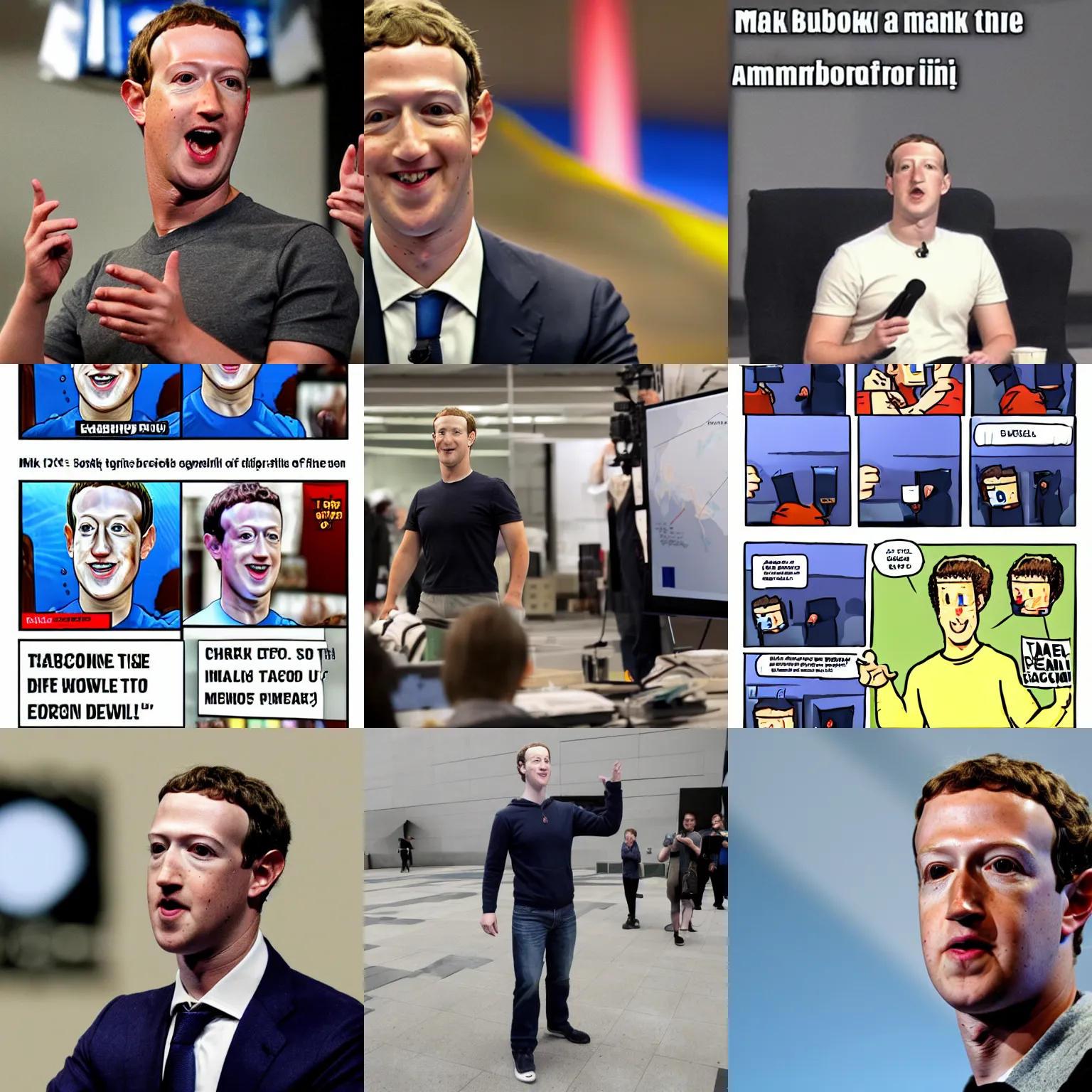 Prompt: mark zuckerberg uses a mere fraction of his powers to destroy the entire world, armageddon