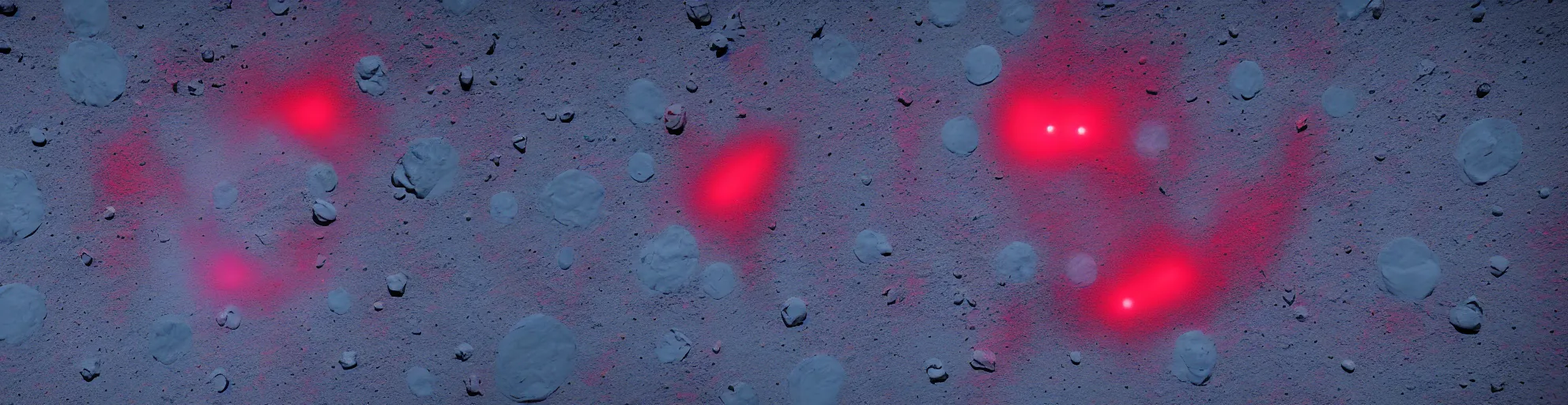 Prompt: moonscape with lunar base, a red laser and a blue laser intersecting, unreal engine, trending on artstation, octane render, 8 k