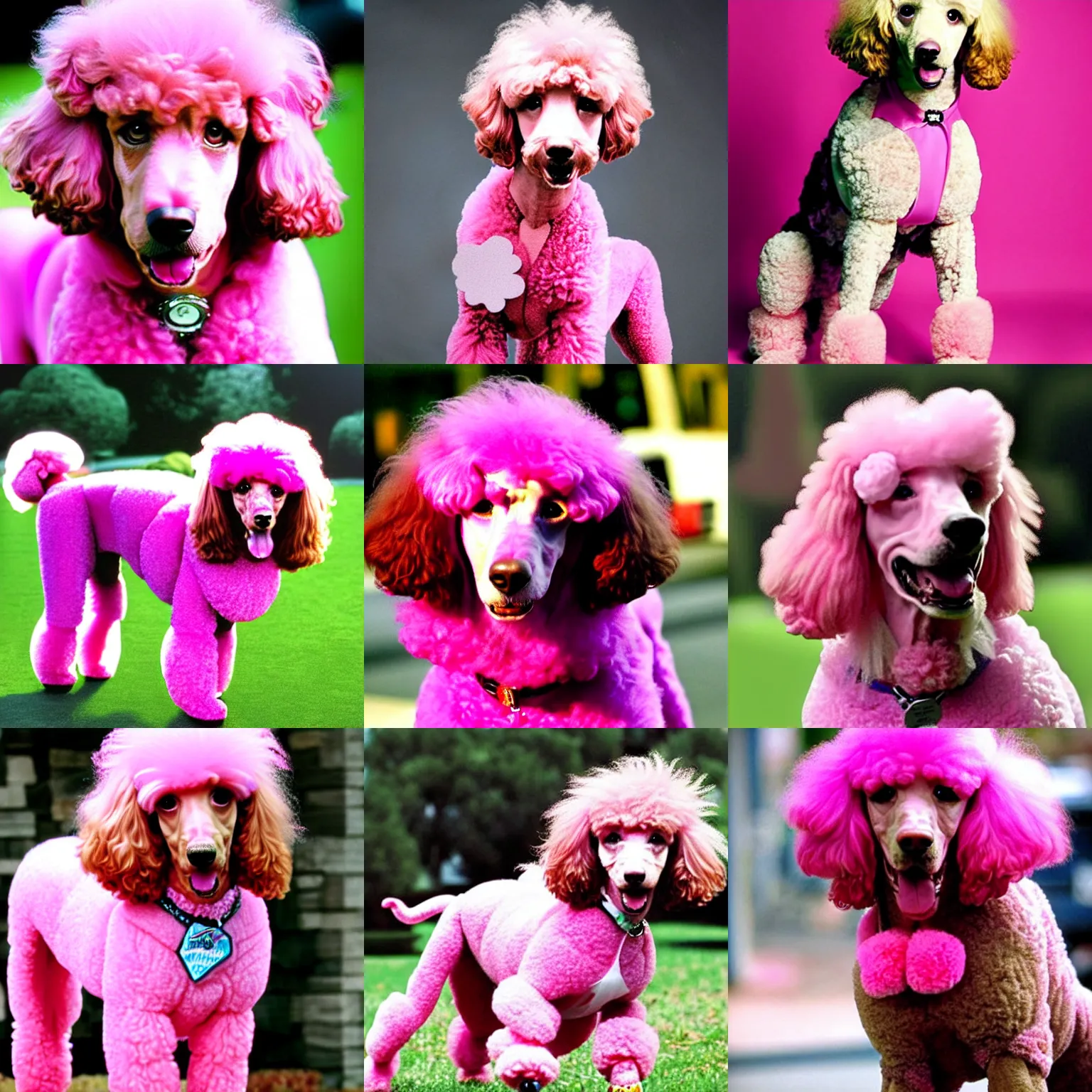Prompt: kevin sorbo as pink poodle, poodle hybrid