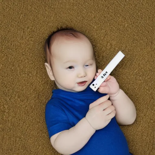 Image similar to baby with a juul