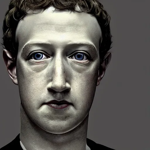 Image similar to mark zuckerberg from a nightmare, evil, demonic, gothic horror portrait, high detail, hyperreal