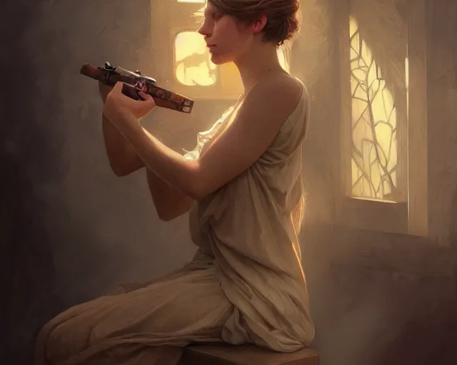 Image similar to photography of erica hopper, deep focus, d & d and mtg, fantasy, intricate, elegant, highly detailed, digital painting, artstation, concept art, matte, sharp focus, illustration, hearthstone, art by artgerm and greg rutkowski and alphonse mucha