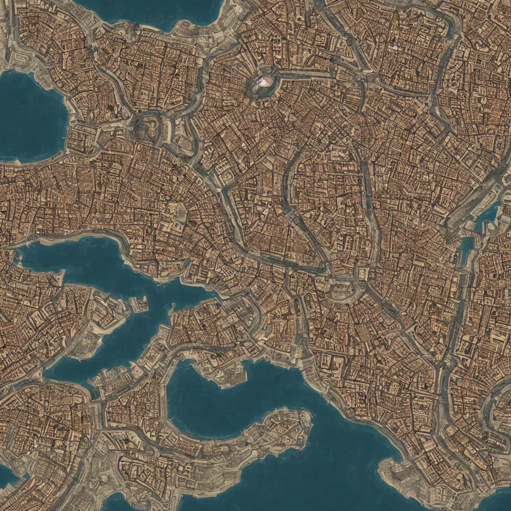 Image similar to A map of venice in Civilization 5, video game, highly detailed, intricate, 8k render, by Greg Rutkowski
