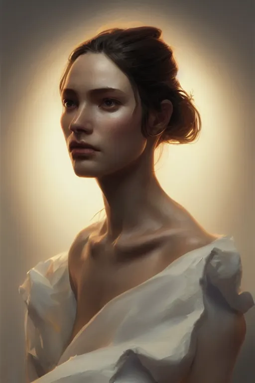 Image similar to portrait of a beautiful model presenting a roll, dramatic lighting, highly detailed, digital painting, artstation, concept art, smooth, sharp focus, illustration, art by wlop, mars ravelo and greg rutkowski