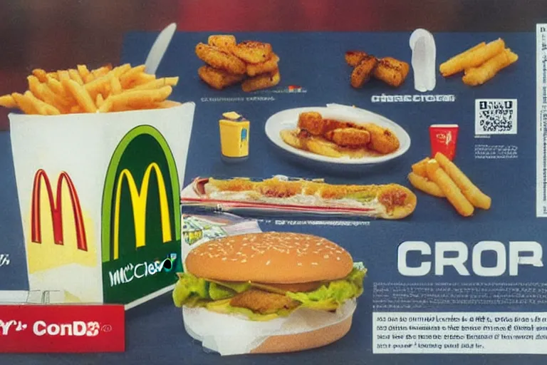 Prompt: mcdonald's cellphone meal, y 2 k cybercore, advertisement photo