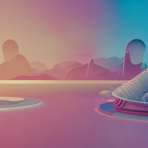 Prompt: panorama,utopia,science fiction,bio-inspired,organic,sunny,fashion of future,retro wave, pink hues,octane render