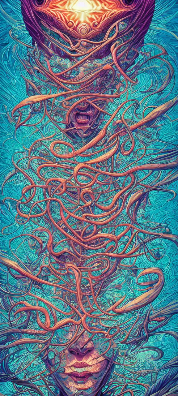 Image similar to android jones alex grey mark cooper, artgerm artstation award winning photorealistic detailed hypervivid intense fantasy concept art, hypervivid intense mcbess, the sea by dan mumford