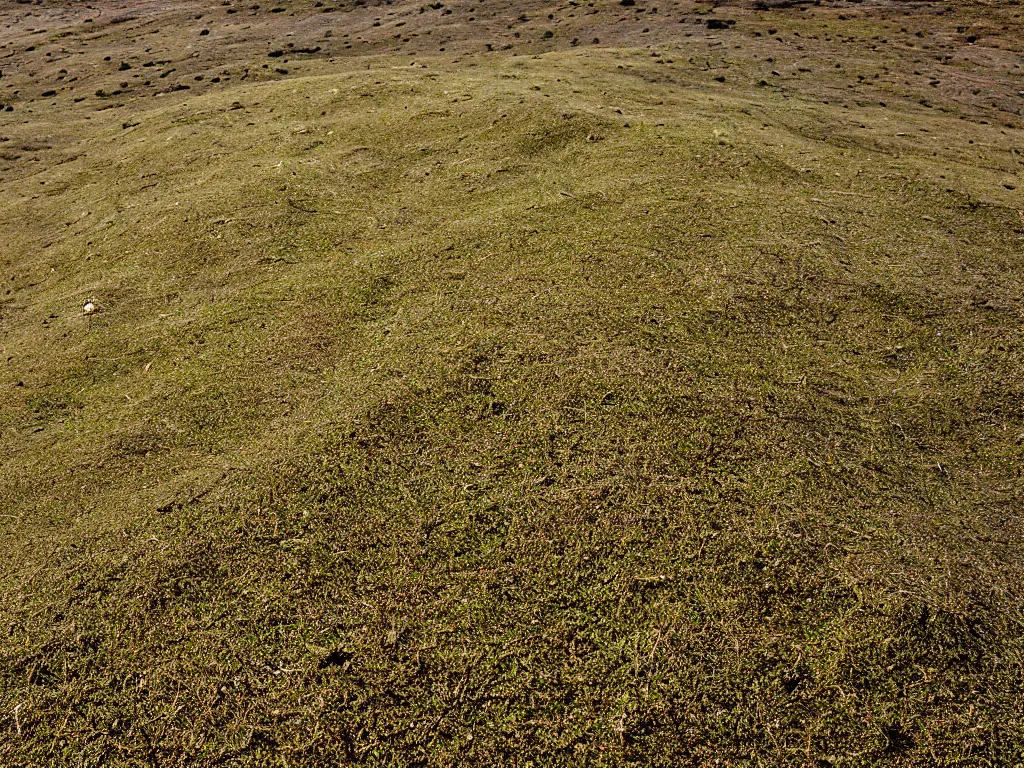 Prompt: a close up of a dry hill with sparse scrub grass, highly detailed texture