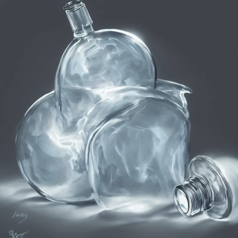 Prompt: concept art of a healthy and natural white liquid dietary supplement in a round transparent bottle with black sticker on it, by aenaluck, artgerm and roberto ferri and greg rutkowski, light blue and white tones, digital painting, artstation, concept art, smooth, sharp foccus ilustration hq