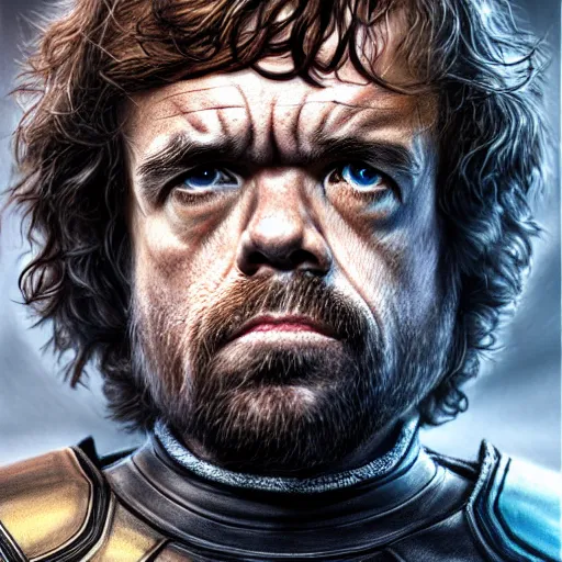 Prompt: peter dinklage as thor from endgame digital painting, extremely detailed, 4 k, intricate, brush strokes, mark arian, artgerm, bastien lecouffe - deharme