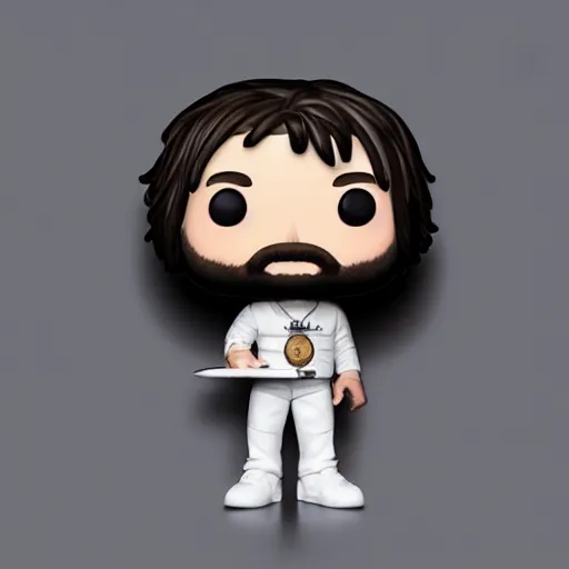 Image similar to “ very photorealistic photo of a hasan piker funko pop on a white background, award - winning details ”