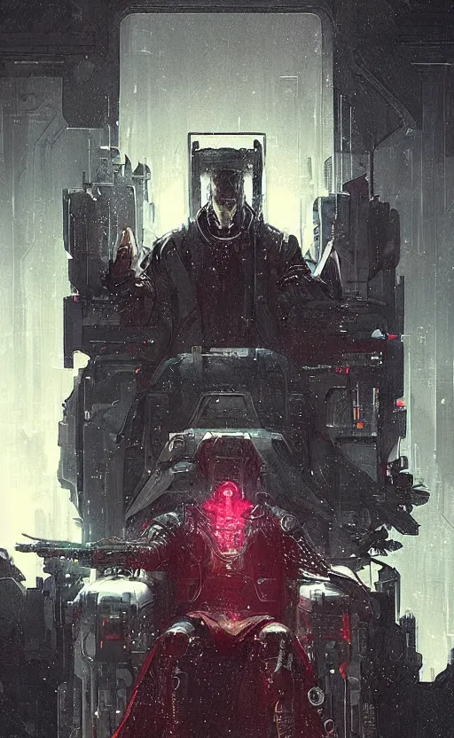 Image similar to « beautiful comic style portrait of cyberpunk king on the throne by greg rutkowski, very detailed »