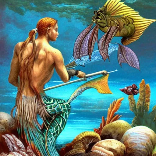 fish merfolk hunting humans | Stable Diffusion | OpenArt