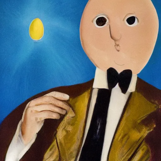 Image similar to Egg-headed man in a tuxedo