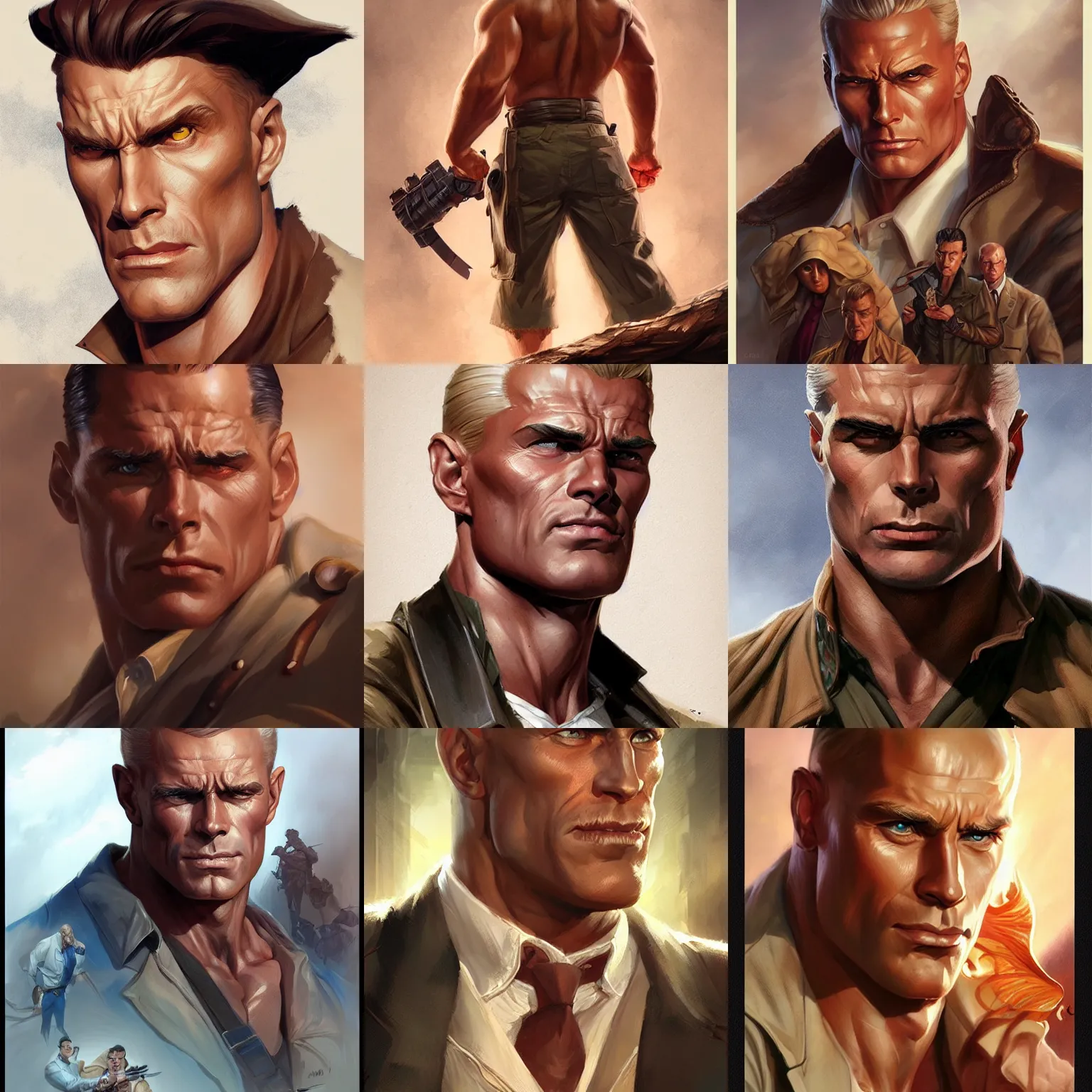 Image similar to doc savage, D&D, fantasy, portrait, highly detailed, digital painting, trending on artstation, concept art, sharp focus, illustration, art by artgerm and greg rutkowski and magali villeneuve