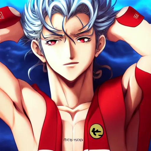 Image similar to portrait of alucard as a lifeguard, anime fantasy illustration by tomoyuki yamasaki, kyoto studio, madhouse, ufotable, trending on artstation