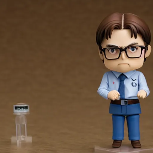 Image similar to dwight schrute as nendoroid, kodak film