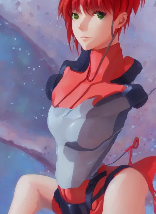 Image similar to asuka evangelion, portrait bikini shinkai makoto studio ghibli studio key hideaki anno sakimichan stanley artgerm lau rossdraws james jean marc simonetti elegant highly detailed digital painting artstation pixiv