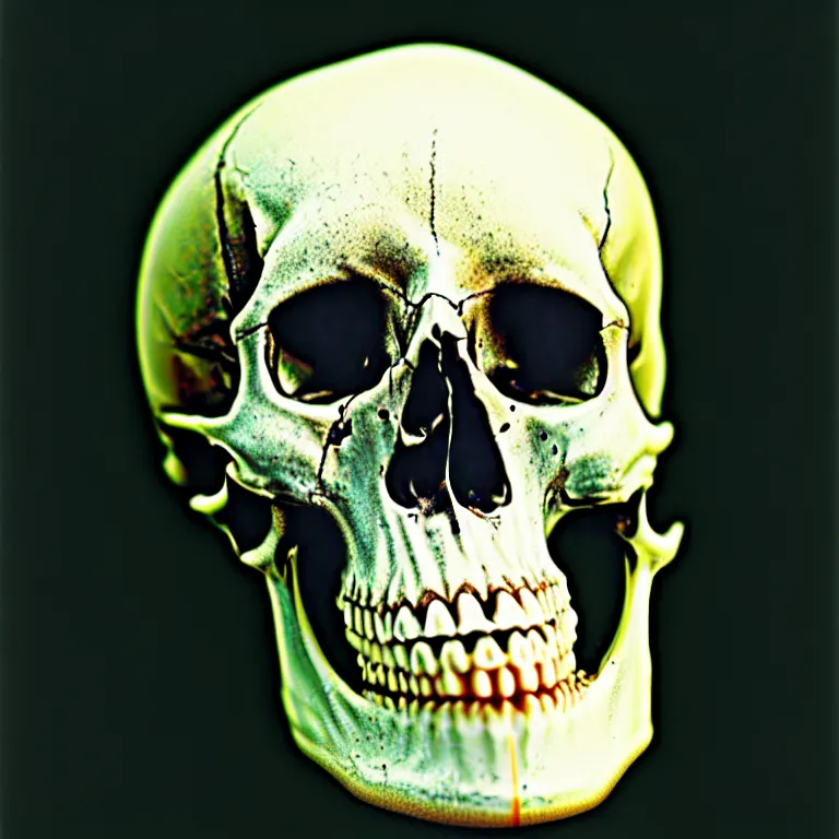 Image similar to centered rule of thirds 5 0 mm film still of a human skull