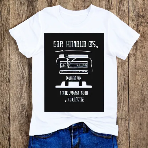 Prompt: product photo of t-shirt with humorous text
