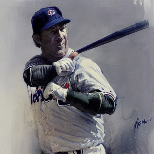 Image similar to portrait of gary carter, expos, by jeremy mann, anders zorn, greg rutkowski.