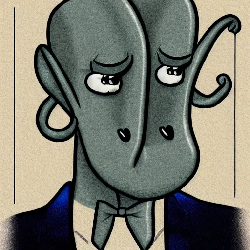 Prompt: a portrait of handsome Squidward,extremely detailed multiple unique different art styles.