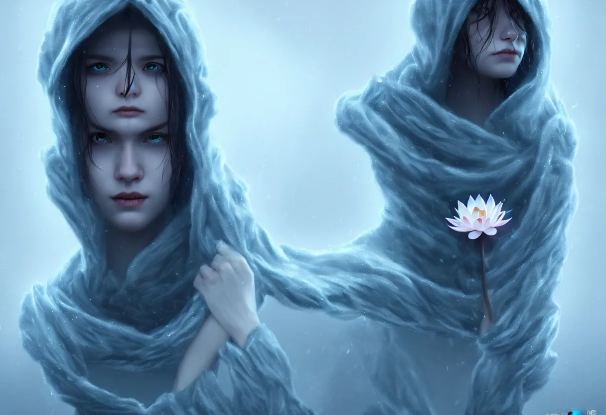 Image similar to the cold hell! of the great lotus, immence cold, extraordinary, trending on cgsociety