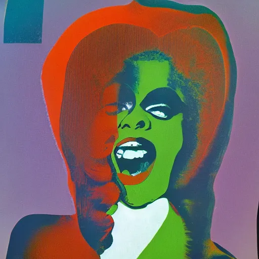 Image similar to individual diana ross silk screen francis bacon