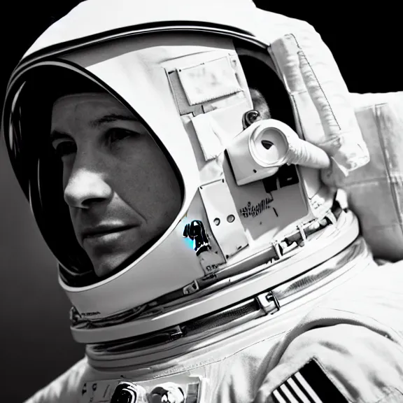 Image similar to portrait of an astronaut, left profile angle view