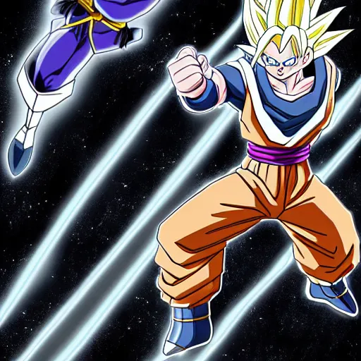 Image similar to joren the grey from dragon ball super, high quality, amazing, stars in the background, dbz style