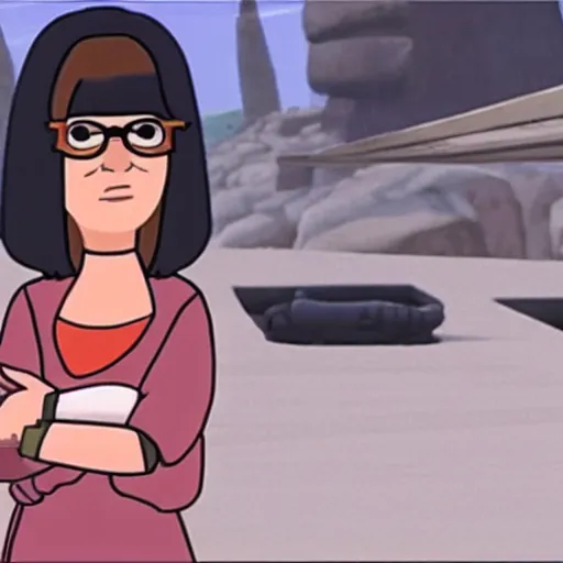 Image similar to A still of Tina Belcher in Star Wars: The Clone Wars (2008)