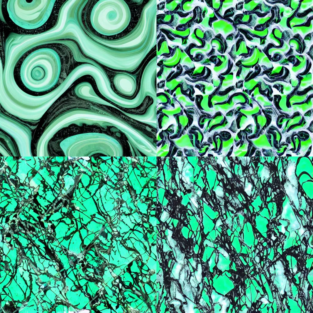 Prompt: beautiful marble pattern that is neon green, electric blue, and black