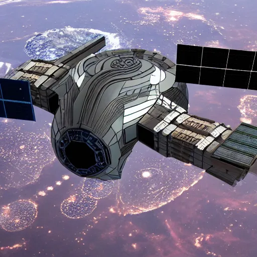 Prompt: wakanda space station