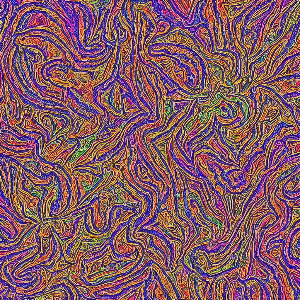 Prompt: psychedelic dmt realm covered in egyptian patterns
