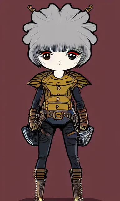 Prompt: steampunk superhero, digital art, comics style art, berserk anime style