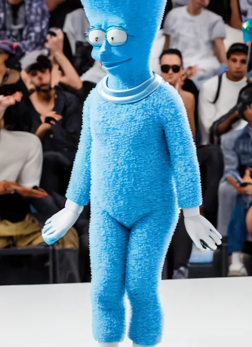 Image similar to hyperrealistic and heavy detailed air jordan runway show of marge simpson, leica sl 2 5 0 mm, vivid color, high quality, high textured, real life