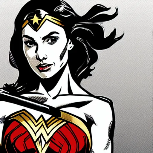 wonder woman pop art black and white