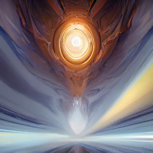 Prompt: falling, zooming fast into a cosmic vortex of primordial gnostic menace and mystery by jessica rossier and hr giger cinematic lighting two point perspective, extreme angle