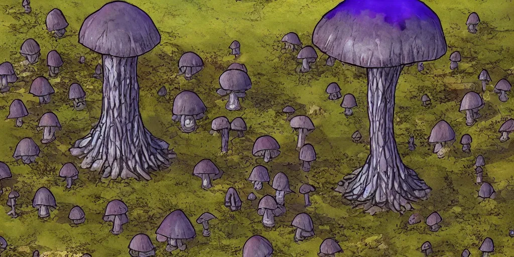 Image similar to telvanni mushroom wizard's tower residence, cascadian