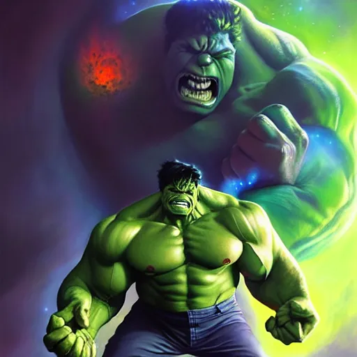 Image similar to an cosmic horror lithograph of incredible hulk, by stanley artgerm lau, wlop, rossdraws, james jean, andrei riabovitchev, marc simonetti, and sakimichan, tranding on artstation