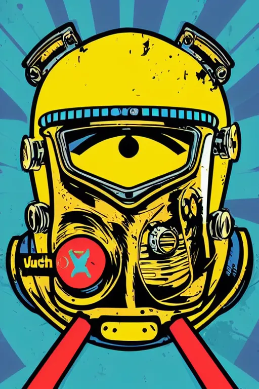 Image similar to fallout 7 6 retro futurist illustration art by butcher billy, sticker, colorful, illustration, highly detailed, simple, smooth and clean vector curves, no jagged lines, vector art, smooth andy warhol style