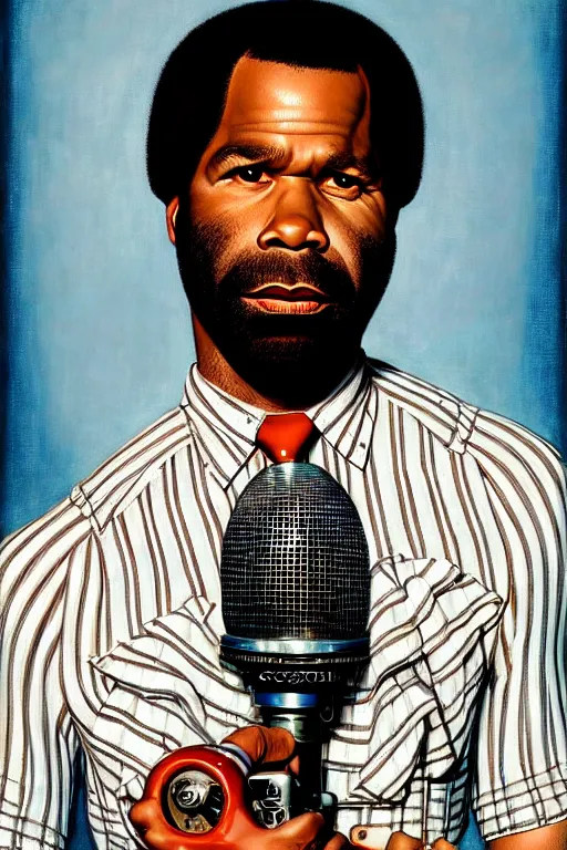 Prompt: cody chesnutt portrait by gil elvgren and norman rockwell and rob gonsalves and hajime sorayama, hyperrealistic, high detail, ultra detailed, highly detailed face, ruffled fabric