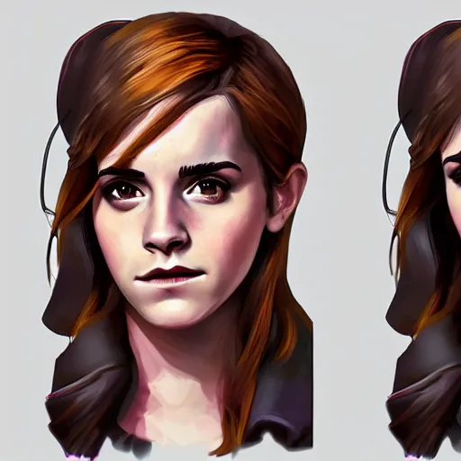 Prompt: Emma Watson as a legend in League of Legends. Digital Painting