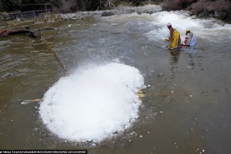 Image similar to dumping loads of mercury!!!! thermometers!!!!! into the river