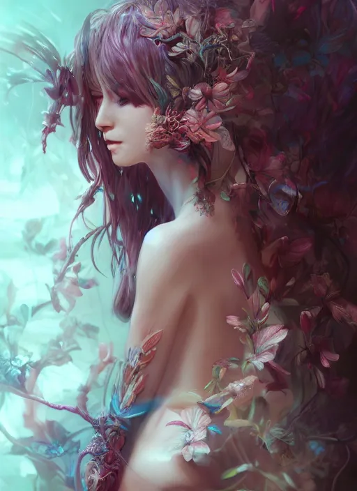 Prompt: dreamscape, full body and head female, sensual, ross tran, vivid colors, anatomical, highly detailed sculpture, intricate detailed, ommatidia, 8 k, cinematic atmosphere, post - processing