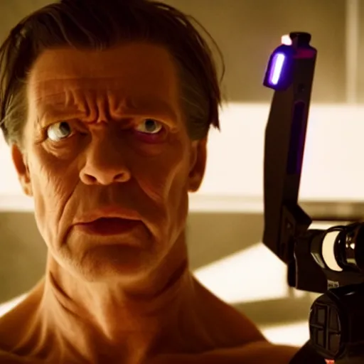 Prompt: movie still of a villain cyborg, facial expression, cinematic composition, cinematic light, by edgar wright and david lynch,