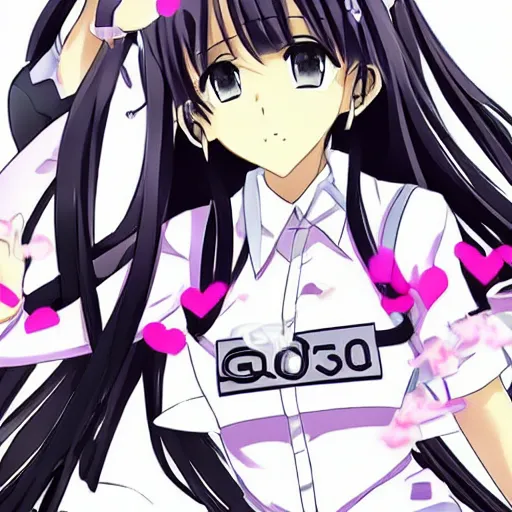 Image similar to a manga glock 1 9 commercial featuring homura from madoka magic girl anime