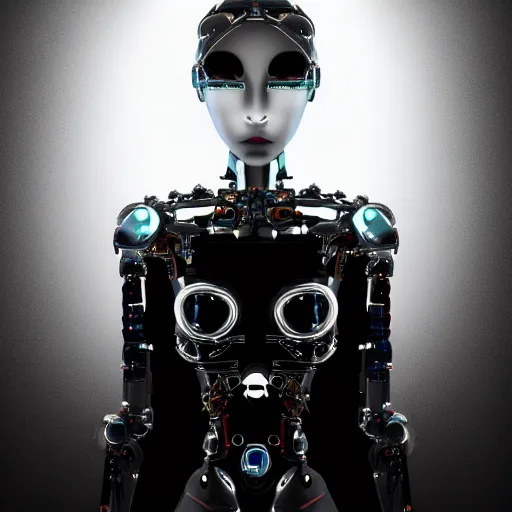 Image similar to beautiful centered fine art photo portrait of romantic beautiful girl as a solarpunk robotic humanoid, white mechanical parts with led lights, contrapposto style pose, photorealistic, white background, highly detailed and intricate, soft box lighting, hdr 8 k