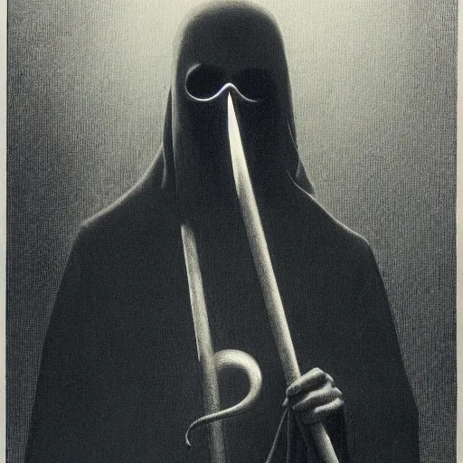 Image similar to portrait of a masked occultist by zdzisław beksinski and nc wyeth