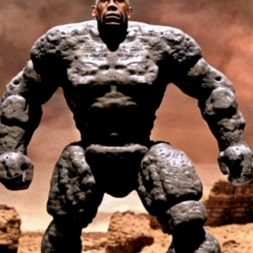 Image similar to the rock as a stone golem, colonial marine, still from the movie aliens